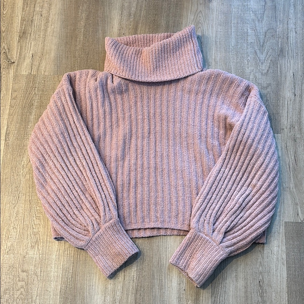 Cozy Pink Turtleneck Sweater